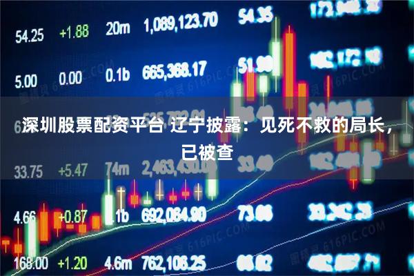 深圳股票配资平台 辽宁披露：见死不救的局长，已被查