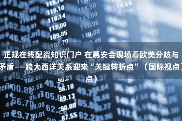 正规在线配资知识门户 在慕安会现场看欧美分歧与矛盾——跨大西洋关系迎来“关键转折点”（国际视点）